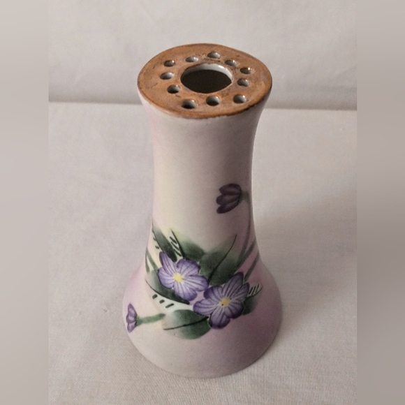 Antique Hand Painted Porcelain Gold Gilded Hat Pin Holder - PRISTINE - Picture 12 of 14